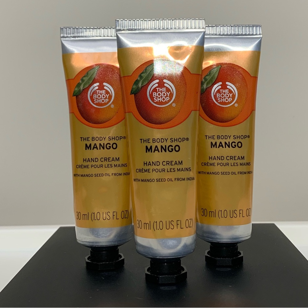 The Body Shop Mango Hand Cream w Mango Seed Oil 1 Fl Oz/30 mL - 3 Tube Set, New